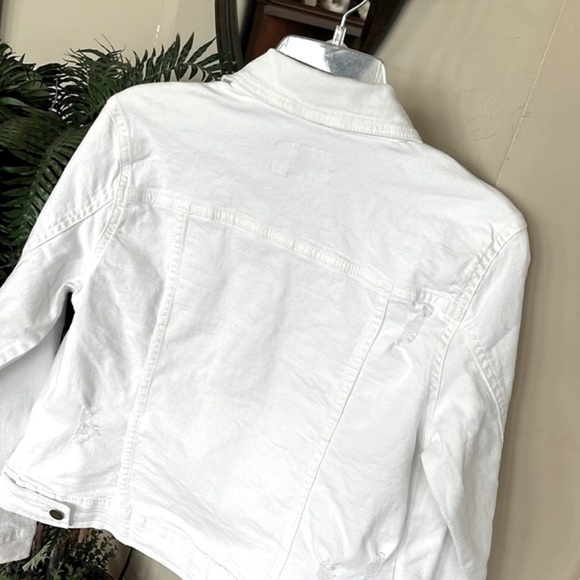 Brand New Red Star White Denim Button Up Collar Jean Jacket Distressed Cotton - Picture 13 of 15